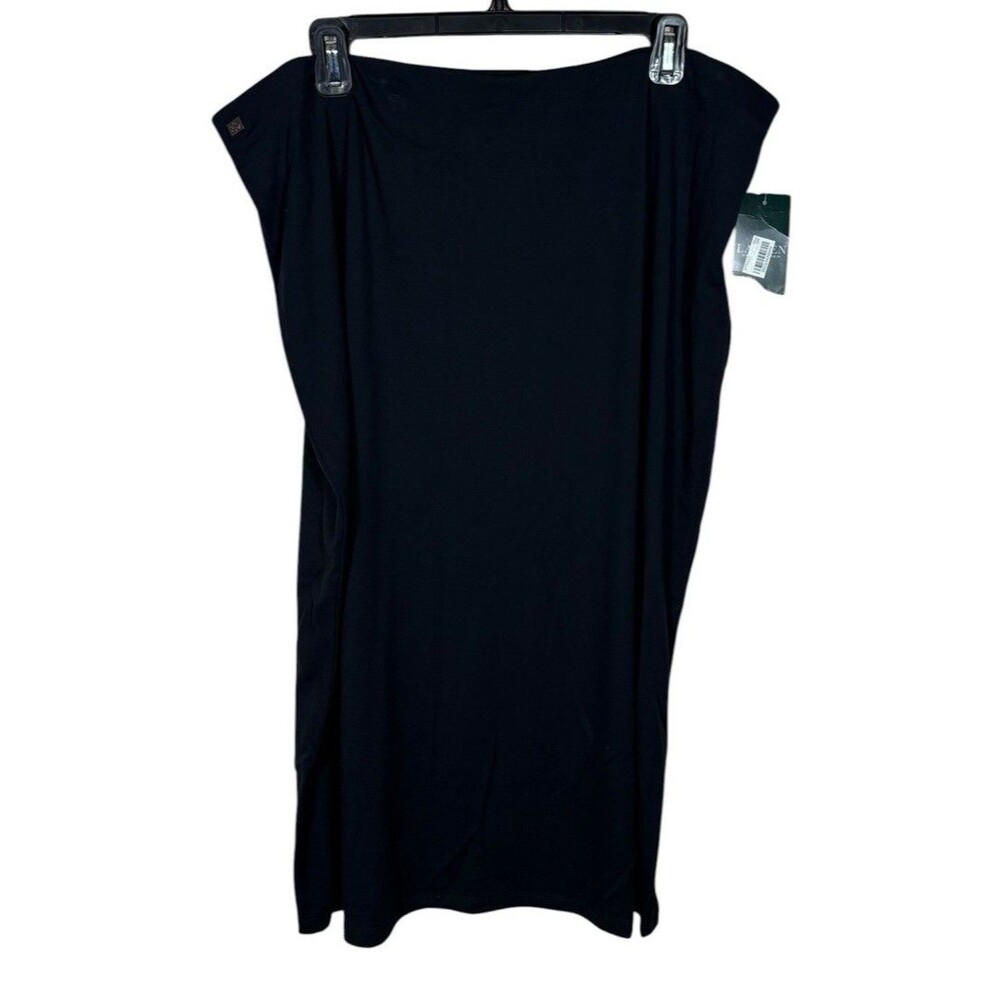 Lauren Ralph Lauren Black Pull On Midi Pencil Skirt Size XXL Stretch Capsule